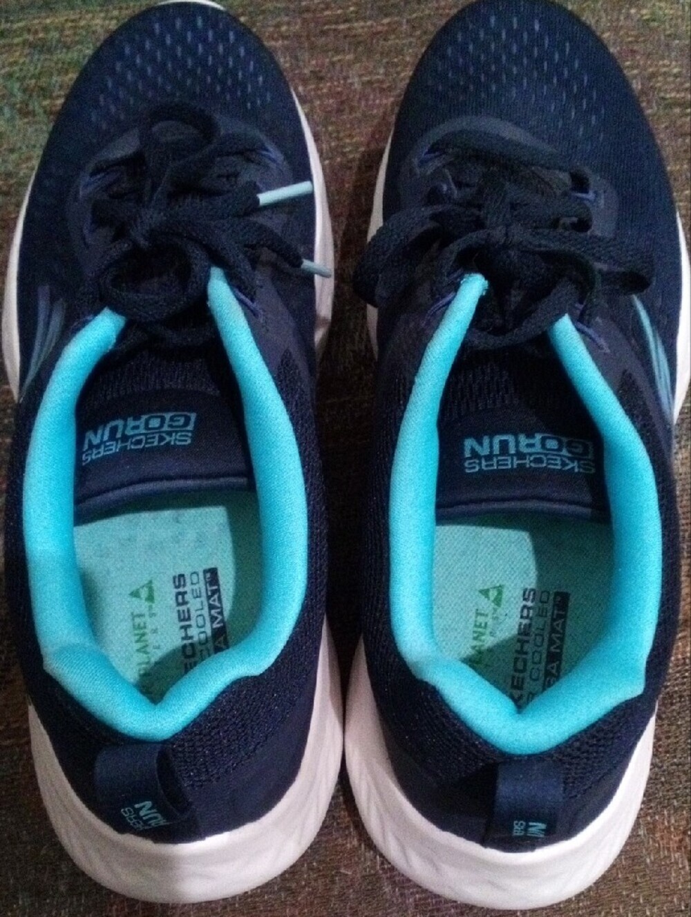 Skechers Navy Athletic Sneakers with Teal Lining - Picture 7 of 9